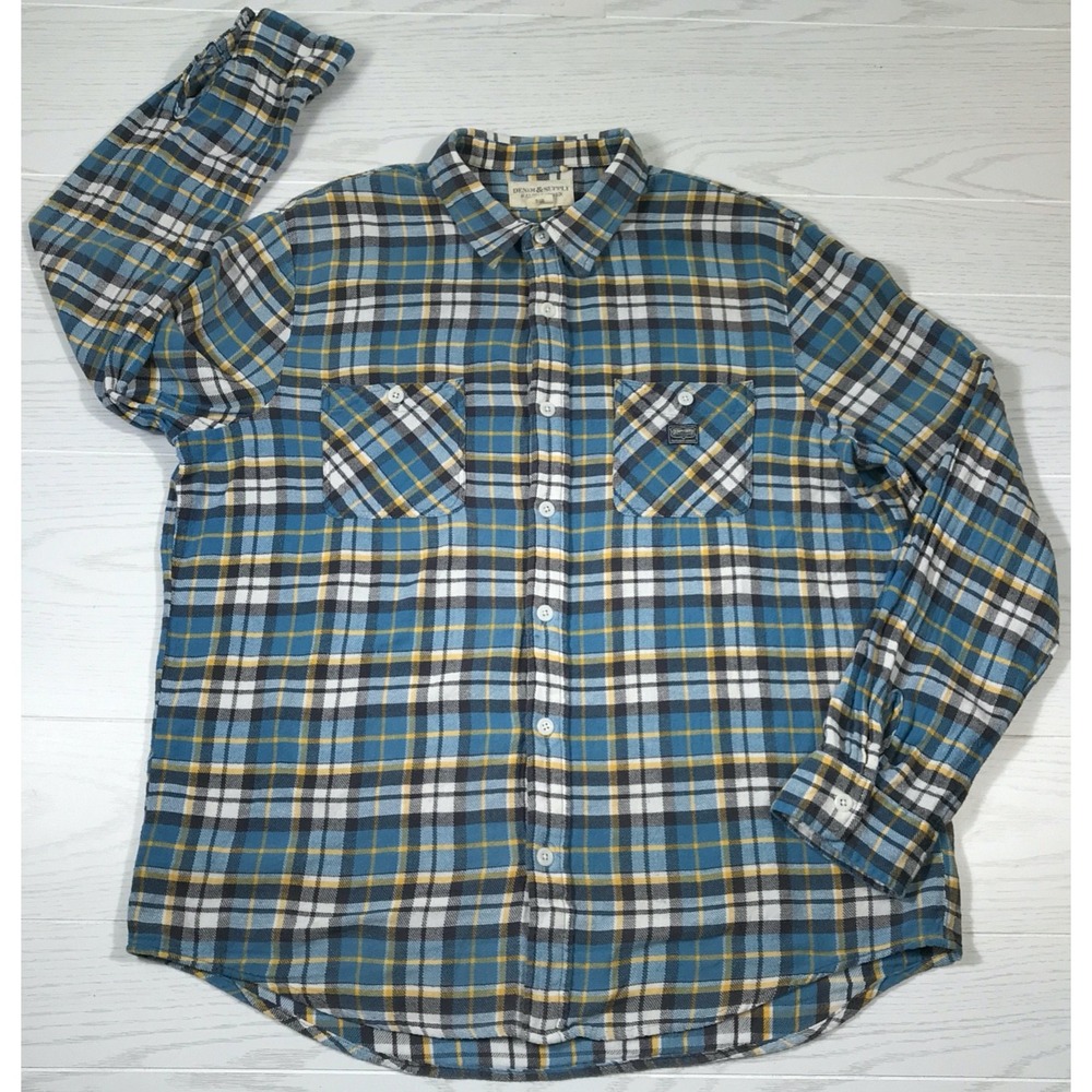 Vintage Denim & Supply Ralph Lauren Flannel Shirt Men XXL Plaid Cotton Work 90s